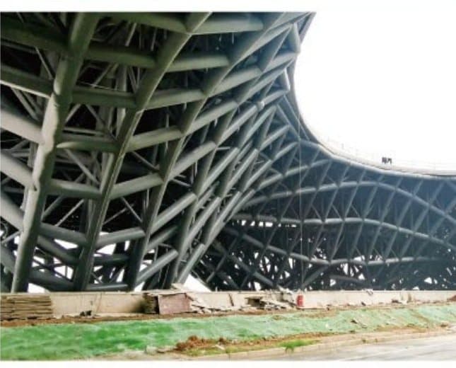 Steel lattice bridge structure