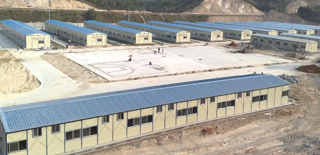 Construction Site Camp on Hillside Terrain
