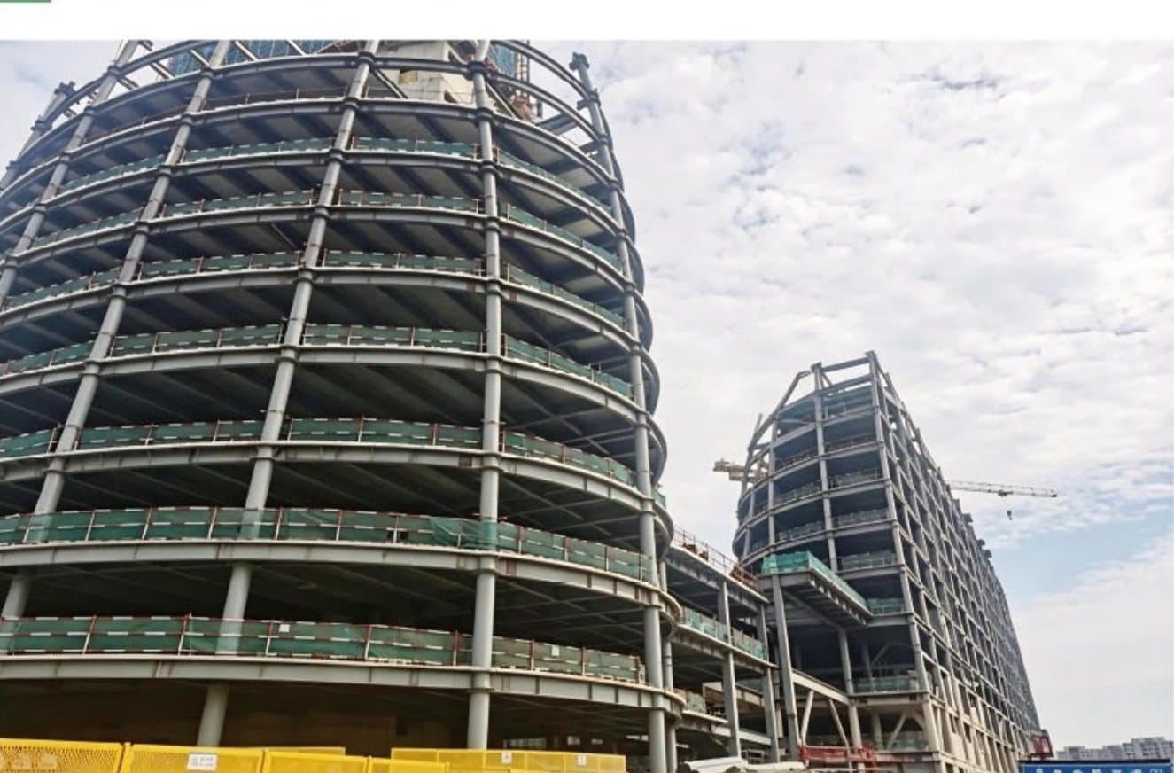 Steel-Frame Tower Under Construction